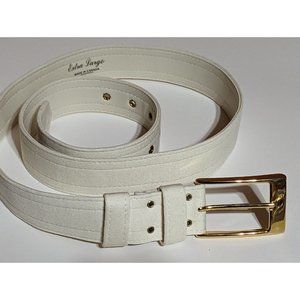 Canada White Cloth With‎ Gold Buckle XL Size 40 Heel Bar Style Adjustable New